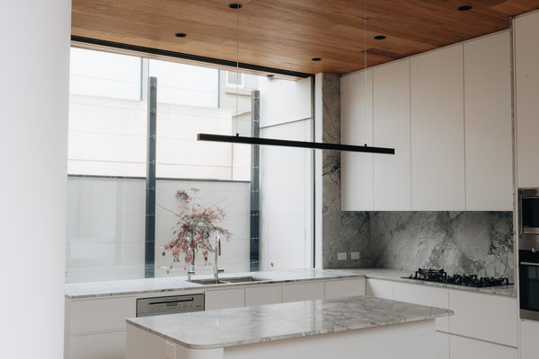 Interior and architectural detail at Armstrong House, Albert Park by WB Built