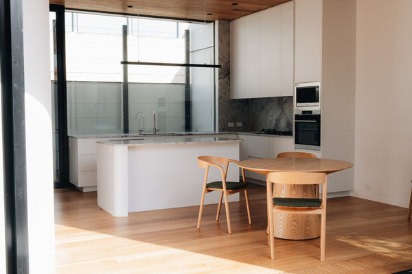 Interior and architectural detail at Armstrong House, Albert Park by WB Built